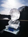 Einstein ice sculpture on Elvet Bridge Durham Royalty Free Stock Photo