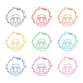 Einstein icon, Professor, scientist logo, color set