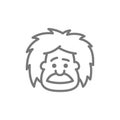 Einstein, professor, teacher or scientist line icon.