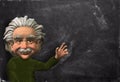 Einstein Scientist Illustration, Chalkboard Background