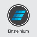 Einsteinium Crypto Currency. Vector EMC2 Graphic Symbol. Royalty Free Stock Photo