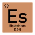 Einsteinium chemical symbol Royalty Free Stock Photo