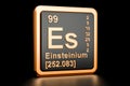 Einsteinium Es chemical element. 3D rendering