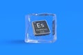 Einsteinium Es chemical element of periodic table in ice cube. Symbol of chemistry element Royalty Free Stock Photo