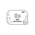 Einsteinium symbol block. Es number ninety nine. Vector atomic element. Periodic science icon. Royalty Free Stock Photo