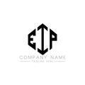 EIP letter logo design with polygon shape. EIP polygon and cube shape logo design. EIP hexagon vector logo template white and Royalty Free Stock Photo