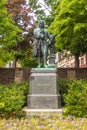 Eisenach, Germany - May 28, 2019: Statue of J.S. Bach outside the house where the famous composer and musician J.S. Bach was born