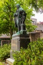 Eisenach, Germany - May 28, 2019: Statue of J.S. Bach outside the house where the famous composer and musician J.S. Bach was born