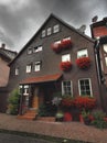 View of Alsfeld town hall, Weinhaus and church on main square, Germany. Historic city in Hesse,