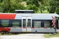 Railway crossing in AltmÃÂ¼nster, Upper Austria, Austria, Europe