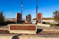 Eisenhower Alaska Statehood Monument in Downtown , Anchorage, Alaska, USA