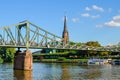 The Eiserner Steg - bridge over the river Main in Frankfurt Royalty Free Stock Photo
