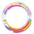 Circle of colored geometric shapes Royalty Free Stock Photo