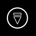 Eject button icon. simple outline eject button vector icon. on black background.