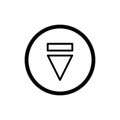 Eject button icon. simple outline eject button vector icon. on white background. Royalty Free Stock Photo