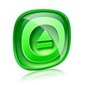 Eject icon green glass.