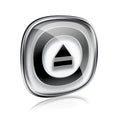 Eject icon grey glass.