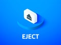 Eject isometric icon, isolated on color background Royalty Free Stock Photo