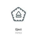 Eject outline vector icon. Thin line black eject icon, flat vector simple element illustration from editable interface concept Royalty Free Stock Photo