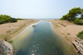 Ejection of Kaiafas lake into the sea, Greece.