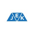 EJK triangle shape logo design on white background. EJK creative initials letter logo concept Royalty Free Stock Photo