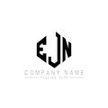 EJN letter logo design with polygon shape. EJN polygon and cube shape logo design. EJN hexagon vector logo template white and Royalty Free Stock Photo