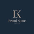 EK logo elegance golden navy luxury