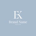 EK logo elegance skyblue Royalty Free Stock Photo