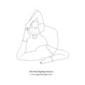 Eka Pada Rajakapotasana or One-Legged King Pigeon Pose. Vector Royalty Free Stock Photo