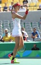 Ekaterina Makarova of Russia in action during women's doubles final of the Rio 2016