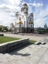 Ekaterinburg, Russia/May: Church on Blood in Honour of All Saints Resplendent in the Russian Land, and Patriarchal Metochion. The Royalty Free Stock Photo