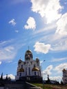Ekaterinburg, Russia/May: Church on Blood in Honour of All Saints Resplendent in the Russian Land, and Patriarchal Metochion. The Royalty Free Stock Photo