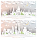 Ekaterinburg and Saint Petersburg Russia City Skyline Set