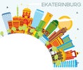 Ekaterinburg Skyline with Color Buildings, Blue Sky and Copy Spa