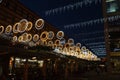 Ekaterininsky Boulevard at night with beautiful illumination