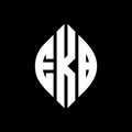 EKB circle letter logo design with circle and ellipse shape. EKB ellipse letters with typographic style. The three initials form a Royalty Free Stock Photo