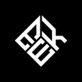 EKE letter logo design on black background. EKE creative initials letter logo concept. EKE letter design Royalty Free Stock Photo
