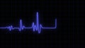 EKG 60 BPM Loop Screen Blue. neon symbol design sign amazing cool 4k colorful abstract background. Heartbeat flatline