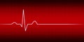 EKG Heart Line Monitor with red background