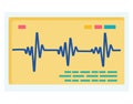 EKG waveform graphic, medical report card, rate monitor reading. Cardiogram display illustration