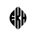 EKH circle letter logo design with circle and ellipse shape. EKH ellipse letters with typographic style. The three initials form a Royalty Free Stock Photo