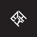 EKH letter logo design on black background. EKH creative initials letter logo concept. EKH letter design Royalty Free Stock Photo