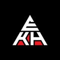 EKH triangle letter logo design with triangle shape. EKH triangle logo design monogram. EKH triangle vector logo template with red Royalty Free Stock Photo