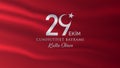 29 Ekim Cumhuriyet Bayrami kutlu olsun, Republic Day in Turkey. Translation: Happy 29 October Turkey Republic Day. Vector Royalty Free Stock Photo