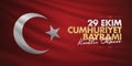 29 ekim Cumhuriyet Bayrami. Translation: 29 october Republic Day Turkey and the National Day in Turkey, billboard wishes design.