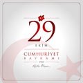 29 October, Republic Day Turkey celebration card.