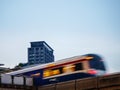 The sky train arriving Ekkamai bts station