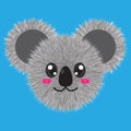 Kawaii Furry Koala Head Illustration