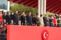 Ekrem ÃÂ°mamoglu, Ali Yerlikaya, Kemal Yeni and their wifes waiting in main stance for celebration of 29 October Republic Day at