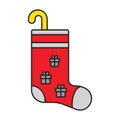Classic Christmas Stocking Icon Royalty Free Stock Photo